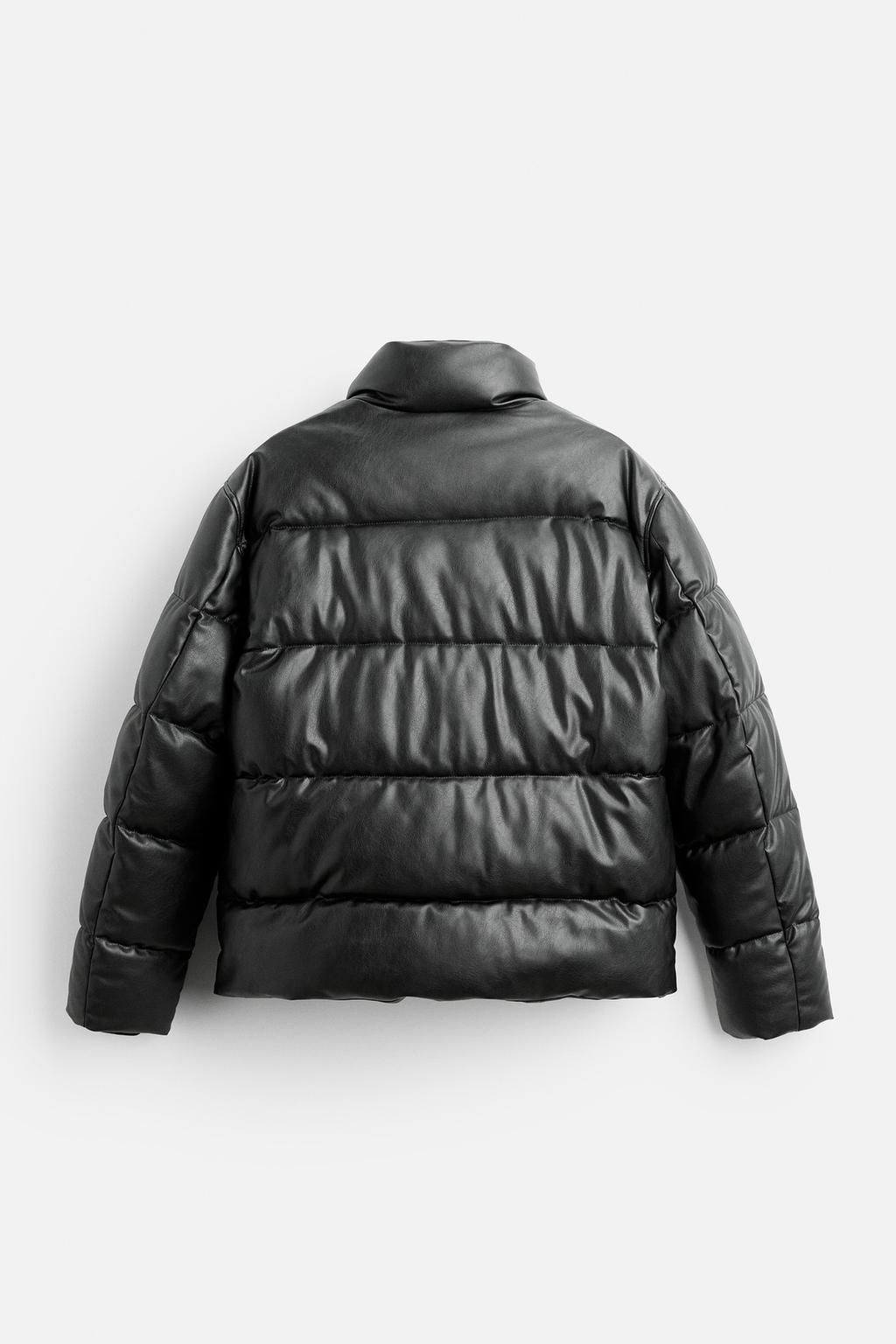 LEATHER EFFECT PUFFER JACKET - Zara фото 8