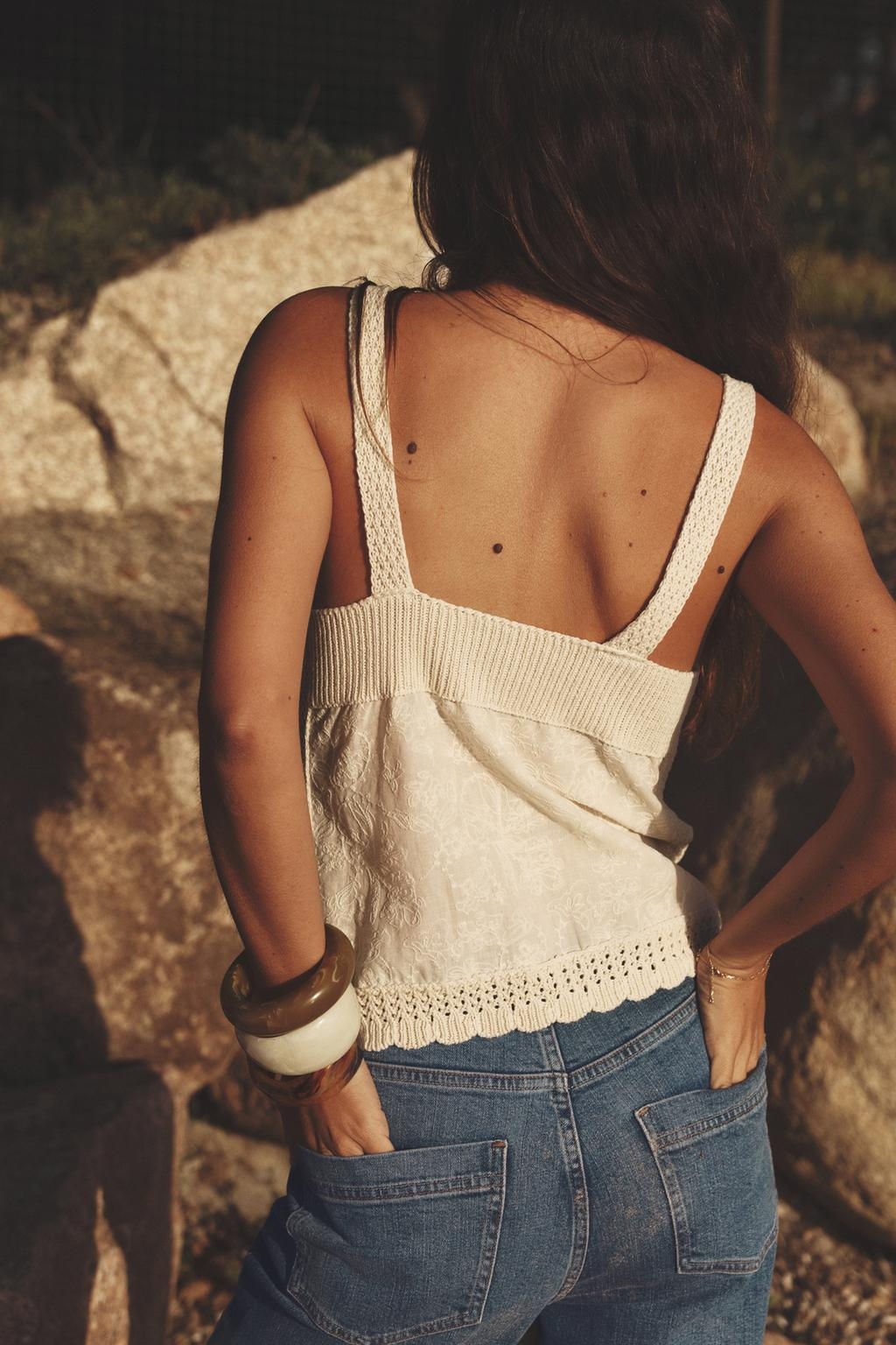 COMBINED STRAP KNIT TOP - Zara фото 2