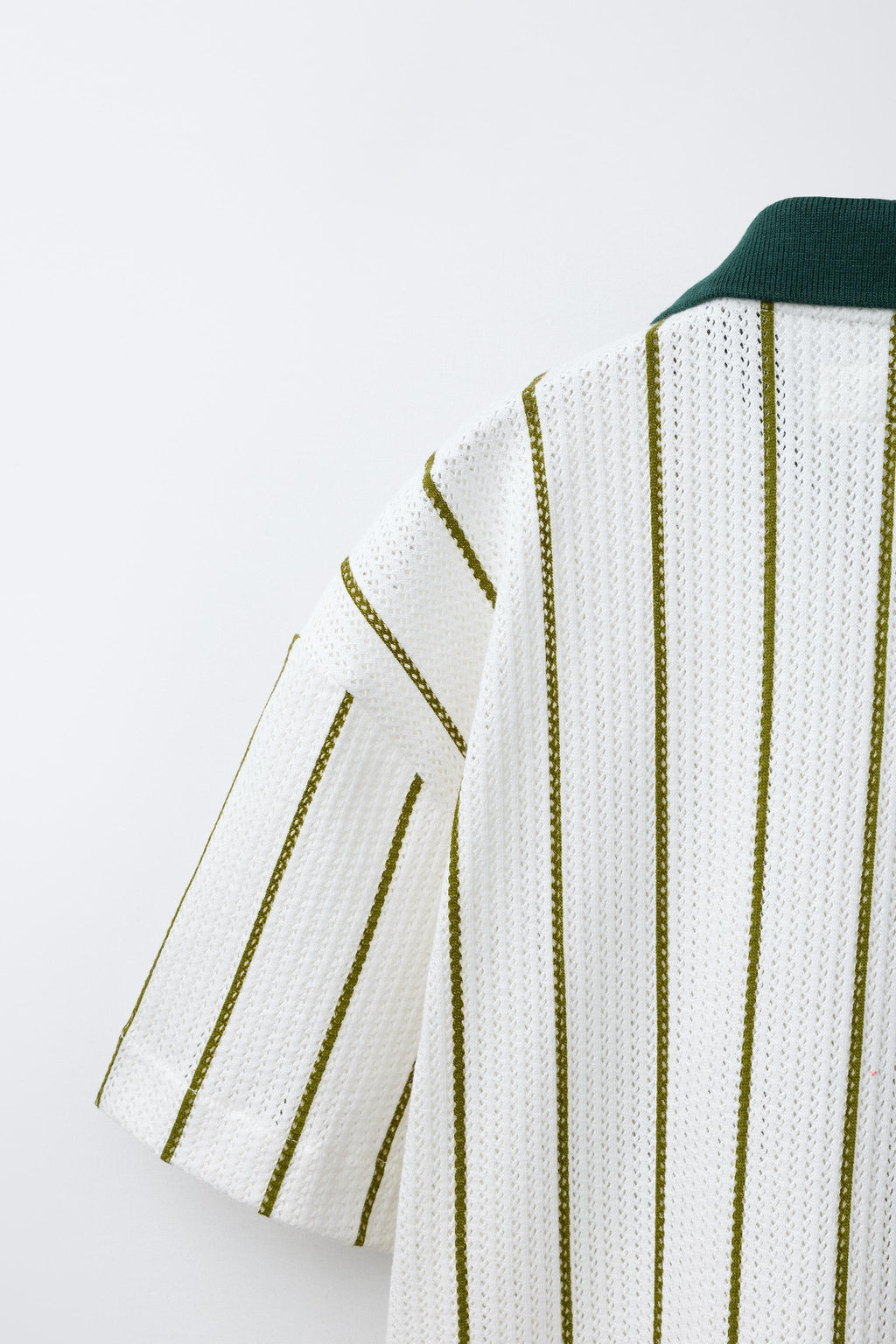 CAMISA PUNTO RAYAS TEXTO / Raya verde - Zara фото 4