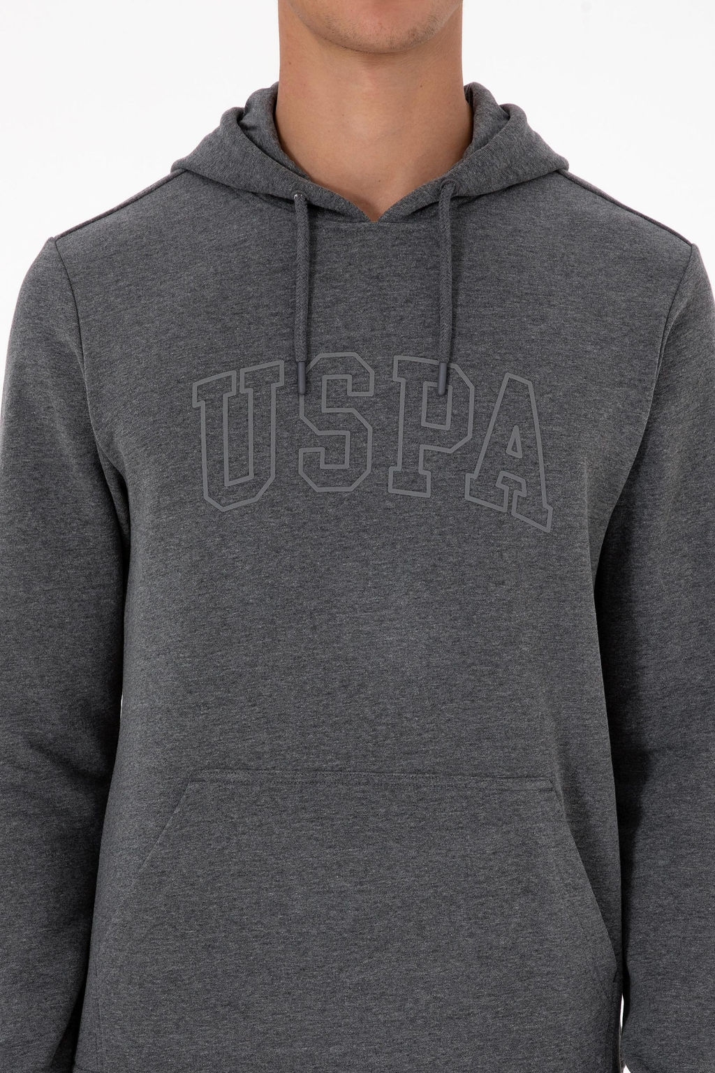 Erkek Regular Fit Kap__onlu Antrasit Melanj Basic Sweatshirt Sepette S_rpriz _ndirim