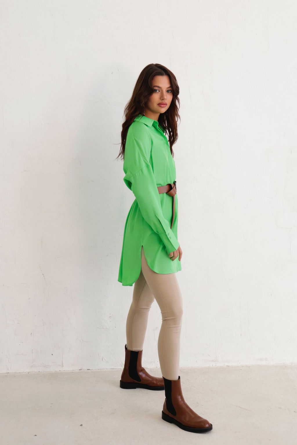 Базовая удлинённая рубашка свободного силуэта - Martichelli фото 59