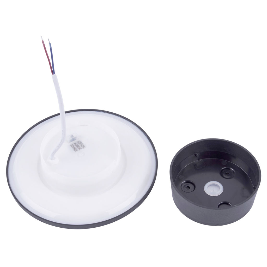 ULU-P35R-18W/3000K+4000K+6500K/D25 IP65 BLACK Светильник светодиодный уличный. Архитектурный накладной. С переключателем цвета свечения. Теплый(3000K)/Белый(4000K)/Дневной(6500K). Диаметр 25 см. Корпус черный. TM Uniel