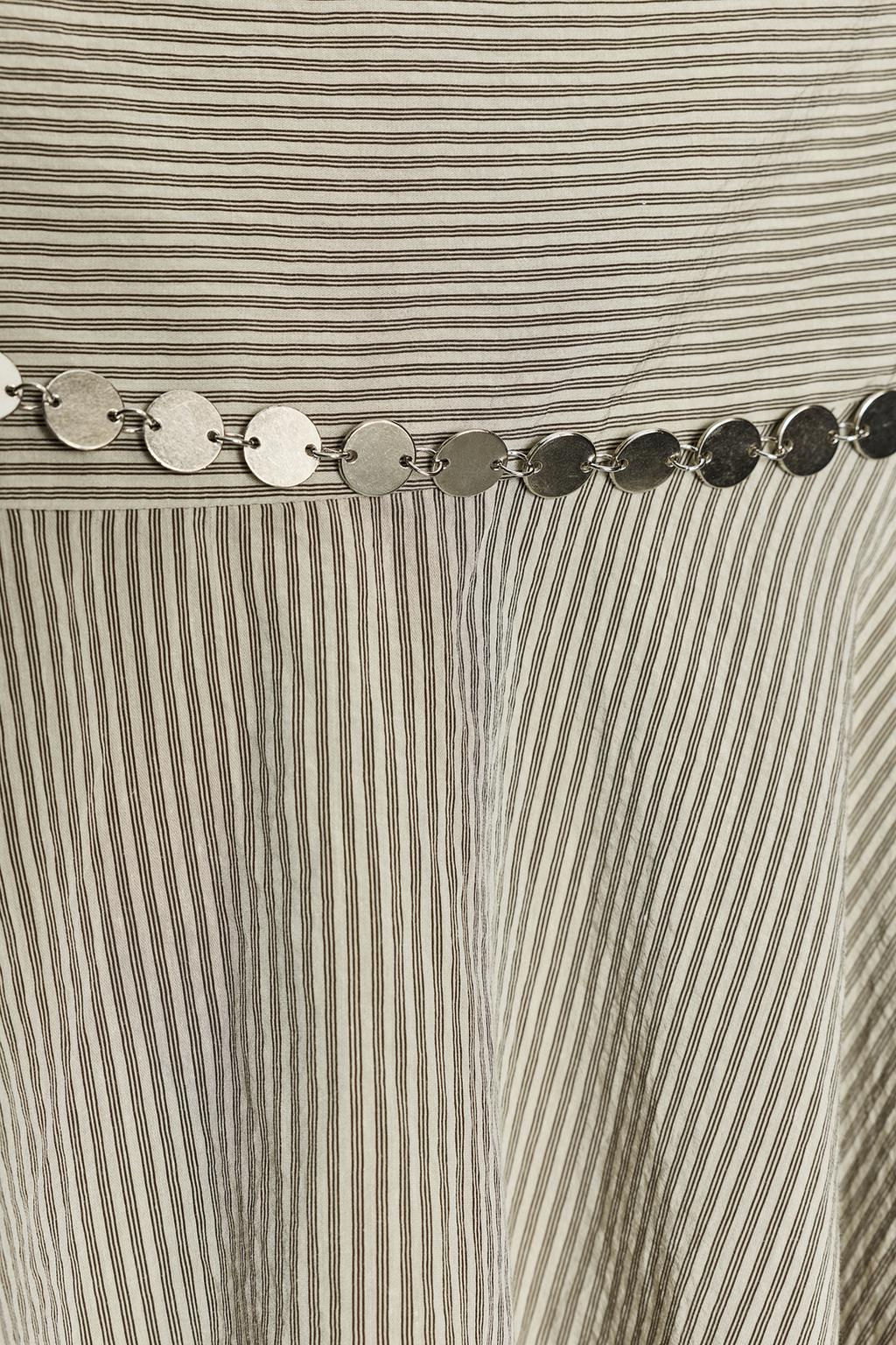 STRIPED ASYMMETRIC BELT MIDI SKIRT - Zara фото 5