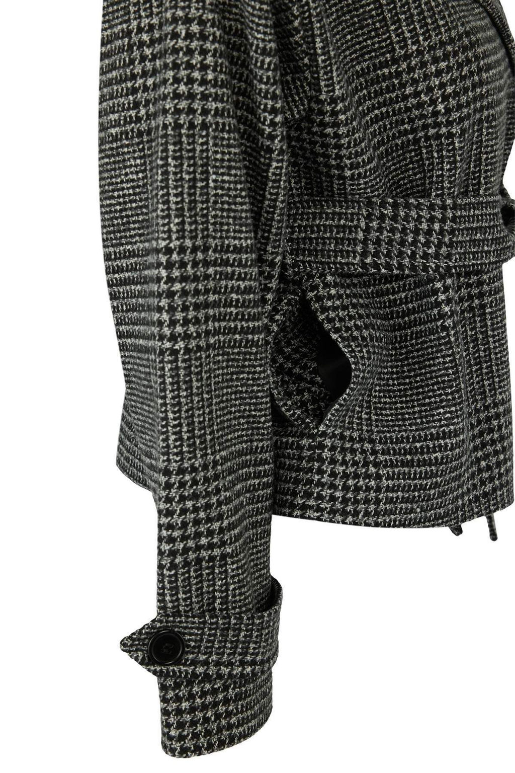 Koyu Gri Ekose Desenli Regular Kal?p Kusakl? Kase Ince Ceket Mont TWOAW26MO00134 - Trendyolmilla фото 8