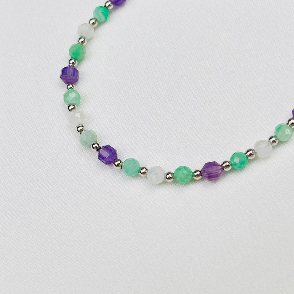 Браслет для Близнеца из Аметиста,Берилла и Лунного камня - Радуга самоцветов фото 4