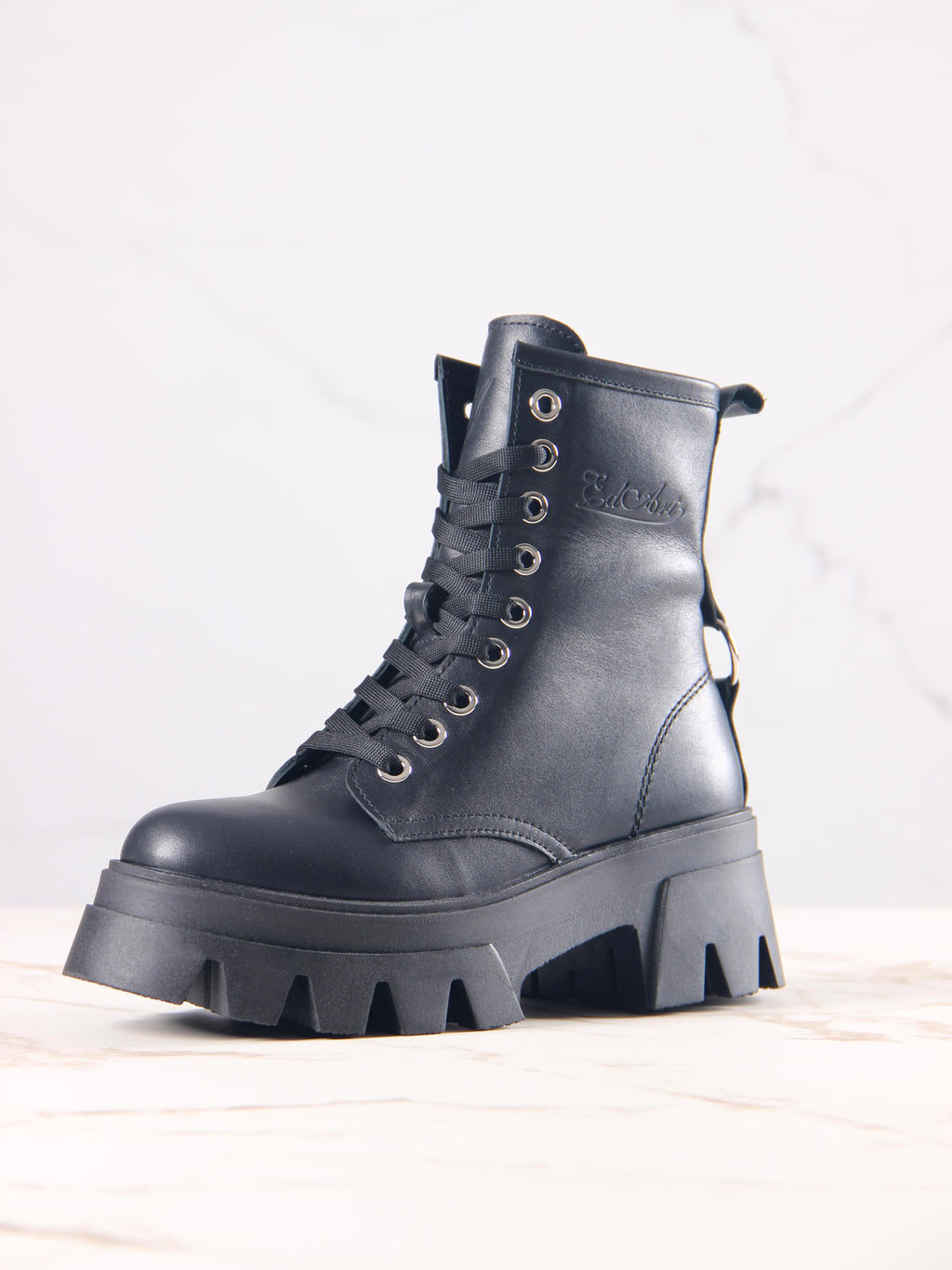 Ботинки 329.зиплайнbl.Черный/шерсть