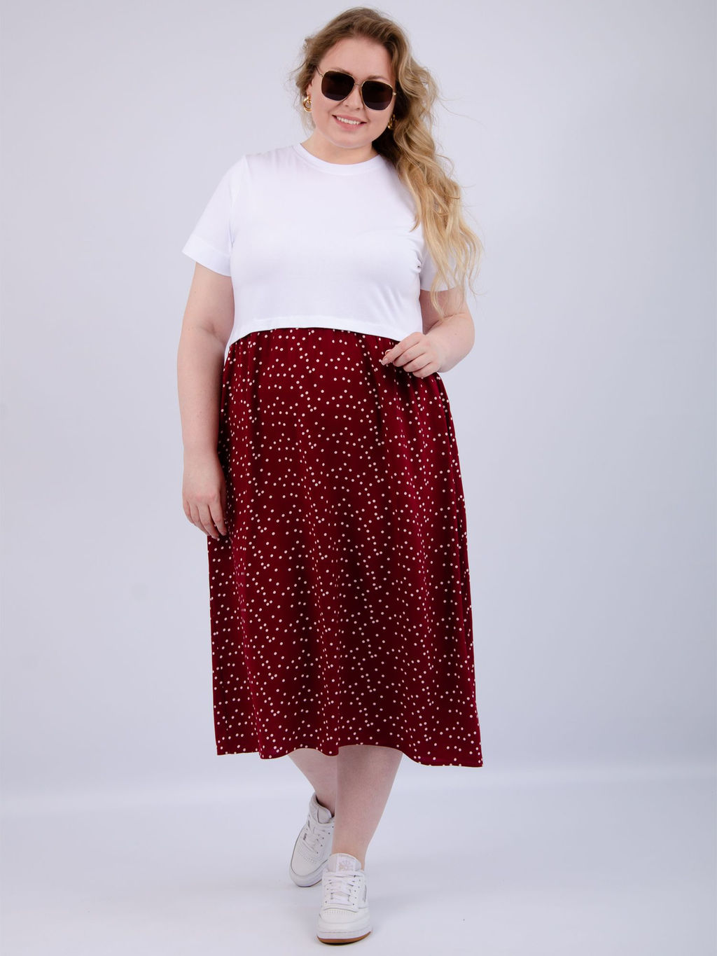 Платье Виттория, вискоза/кулирка До 60 размера - Малина фото 88