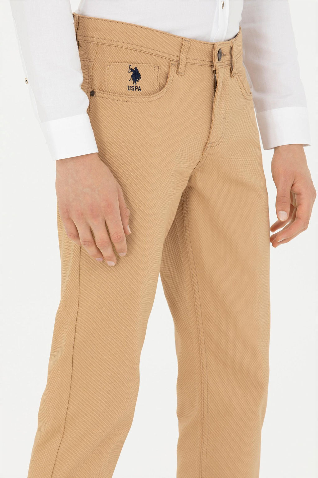 Мужские брюки песочного цвета из парусины Неожиданная скидка в корзине - U.s. polo assn фото 5