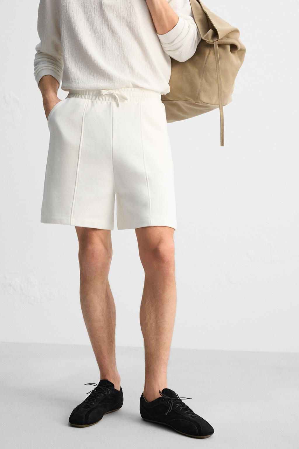 STITCHED JOGGER BERMUDA SHORTS - Zara фото 5