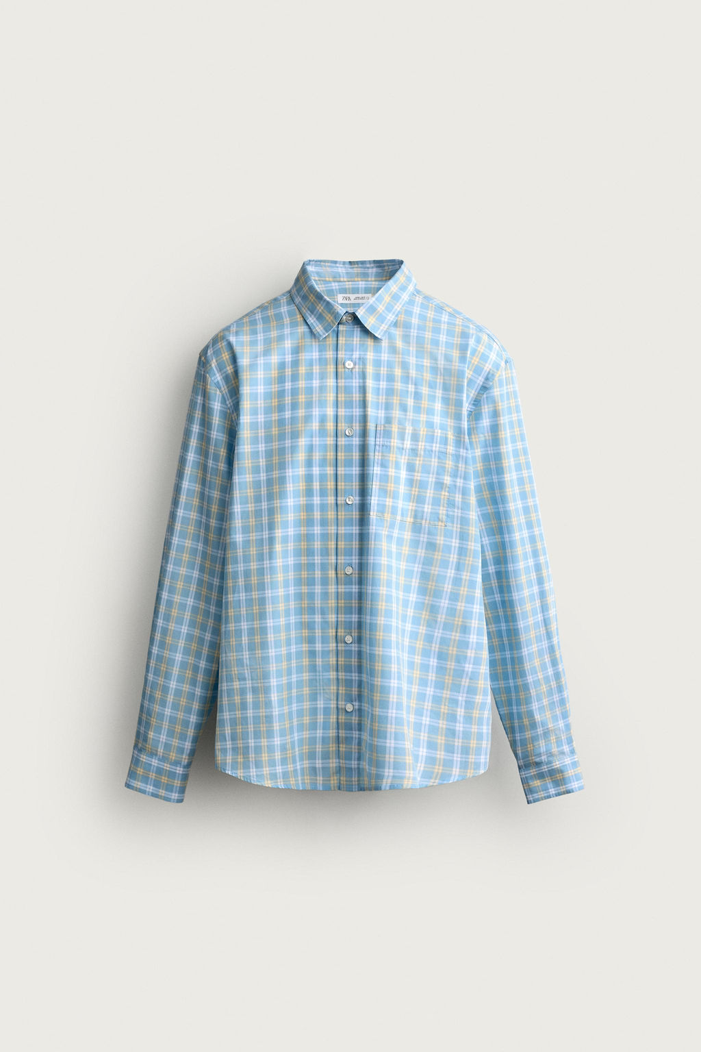 CAMISA REGULAR FIT CUADROS / Verde agua - Zara фото 7