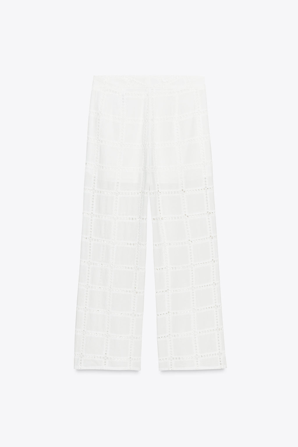 STRAIGHT-LEG TROUSERS WITH CUTWORK EMBROIDERY - Zara фото 9