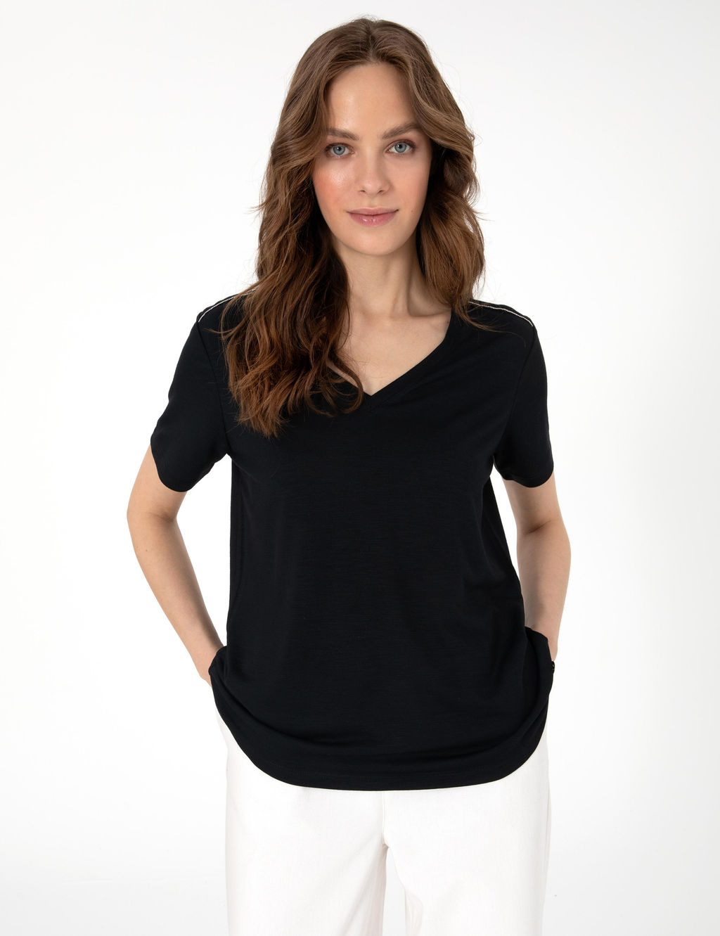 Siyah Regular Fit Ti__rt