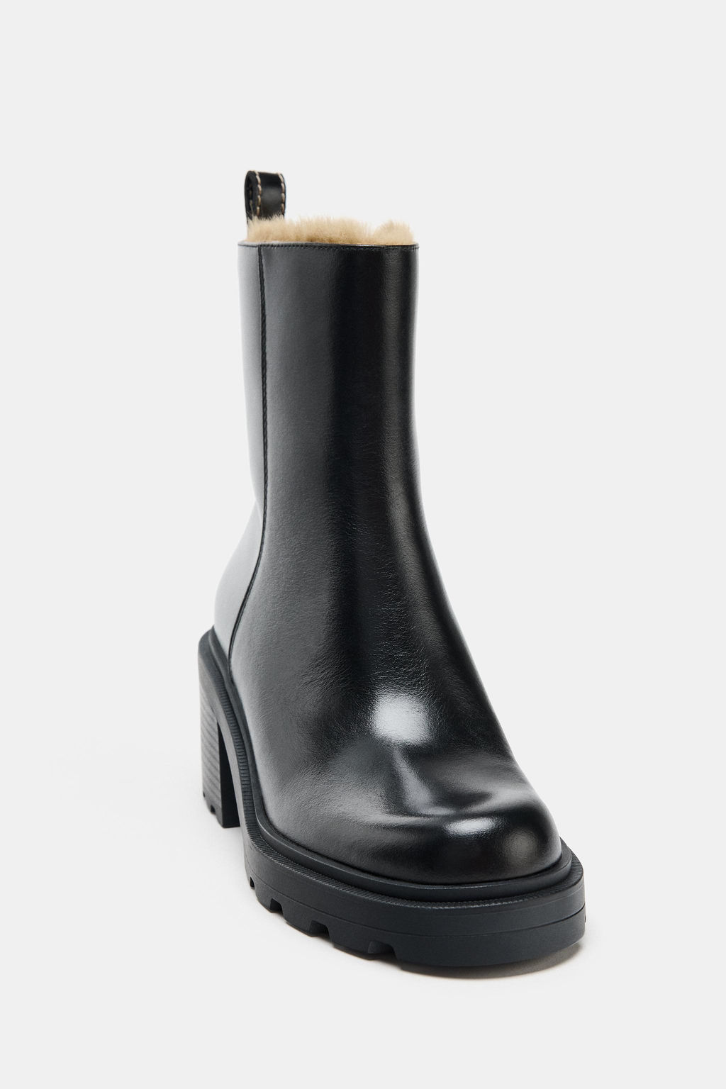 WATER REPELLENT LEATHER ANKLE BOOTS - Zara фото 14