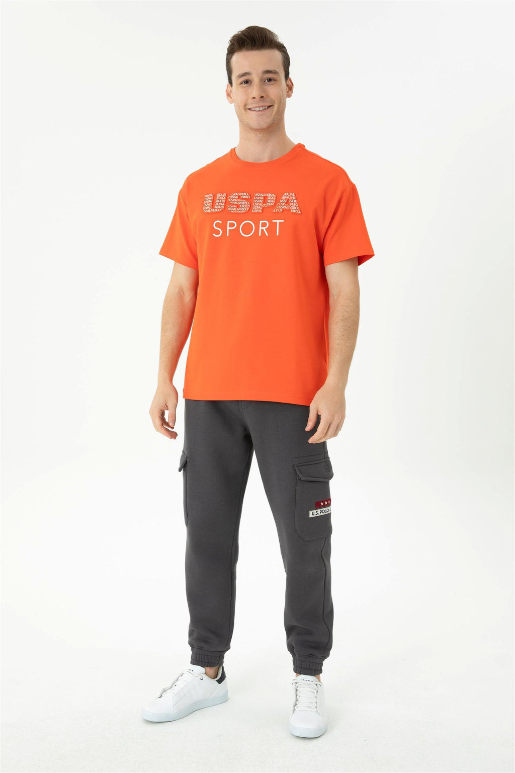 Мужская оранжевая футболка Comfort с круглым вырезом Неожиданная скидка в корзине - U.s. polo assn фото 4