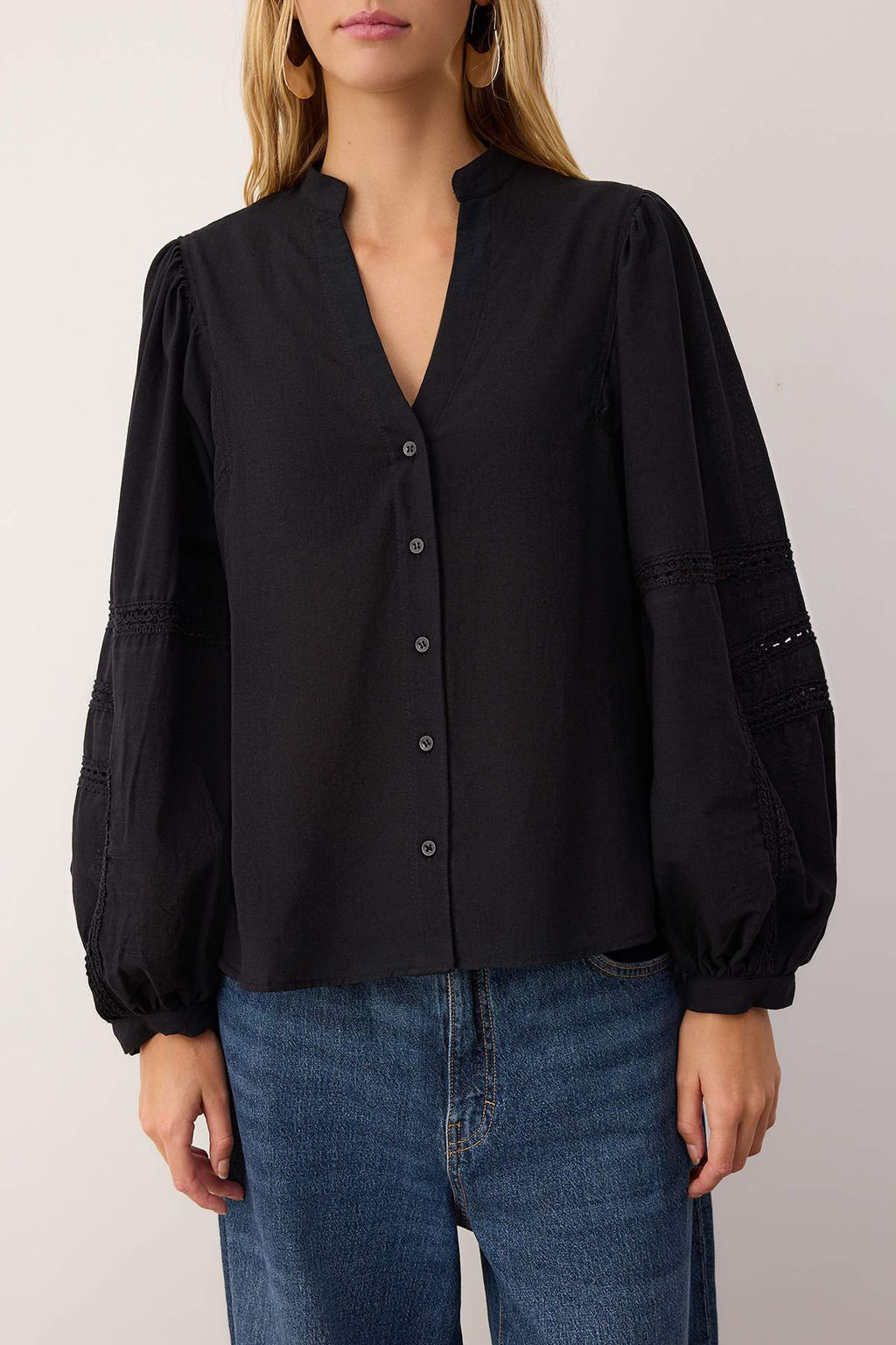 Beyaz Kollar? Dantel Serit Detayl? Boho Gomlek TWOAW26GO00068 - Trendyolmilla фото 3