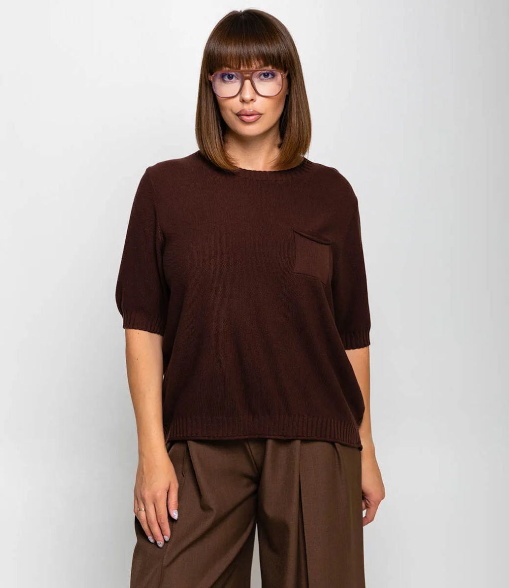 Футболка #КТ8028, шоколадный