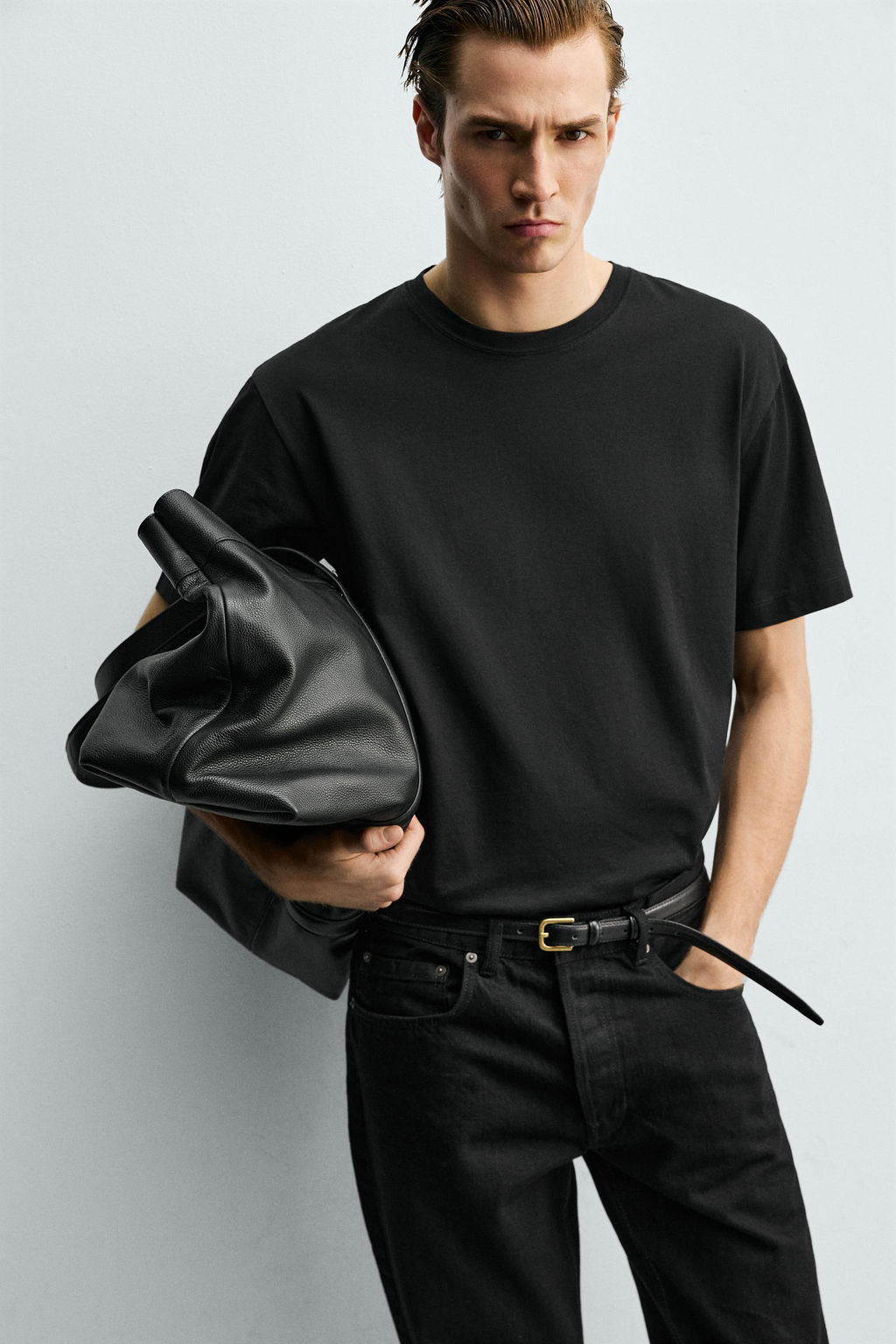 CAMISETA CROPPED FIT ACABADO MERCERIZADO / Negro - Zara фото 5