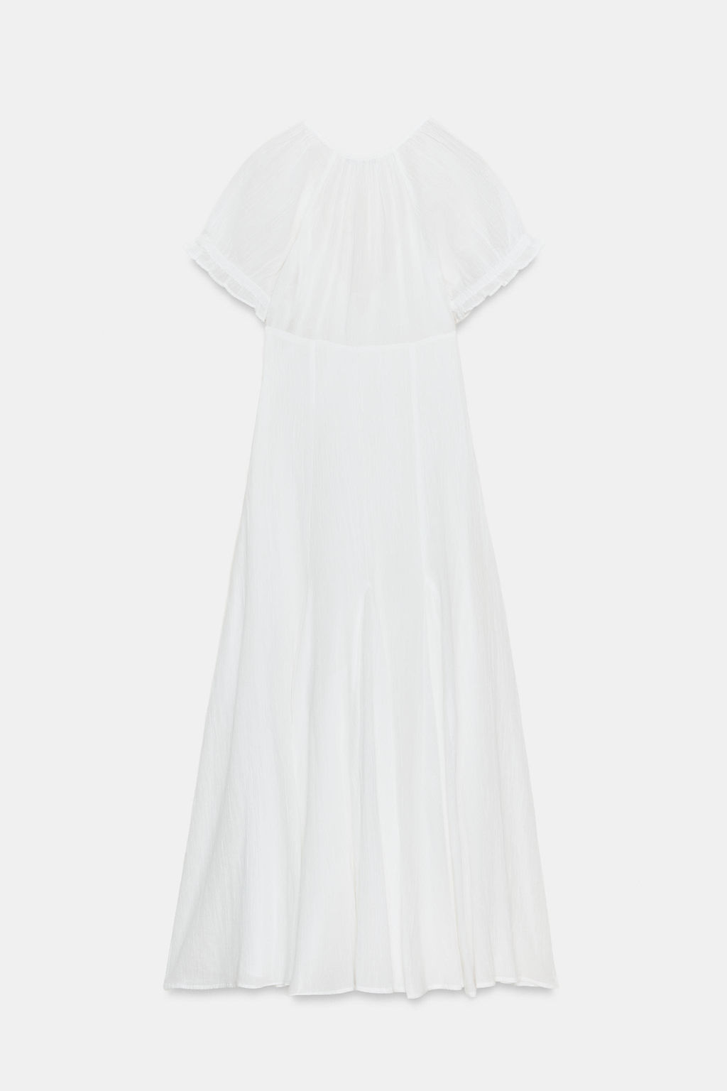 VESTIDO MIDI GASA GODETS / Blanco - Zara фото 8