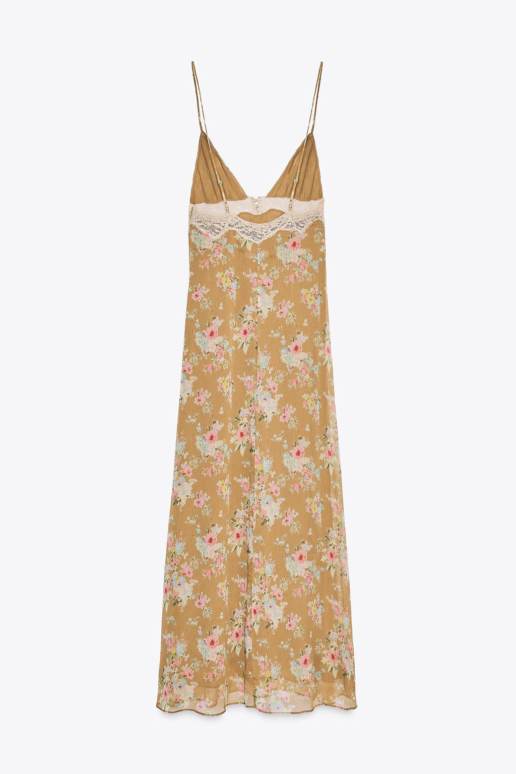 FLORAL PRINT LACE MIDI DRESS - Zara фото 8