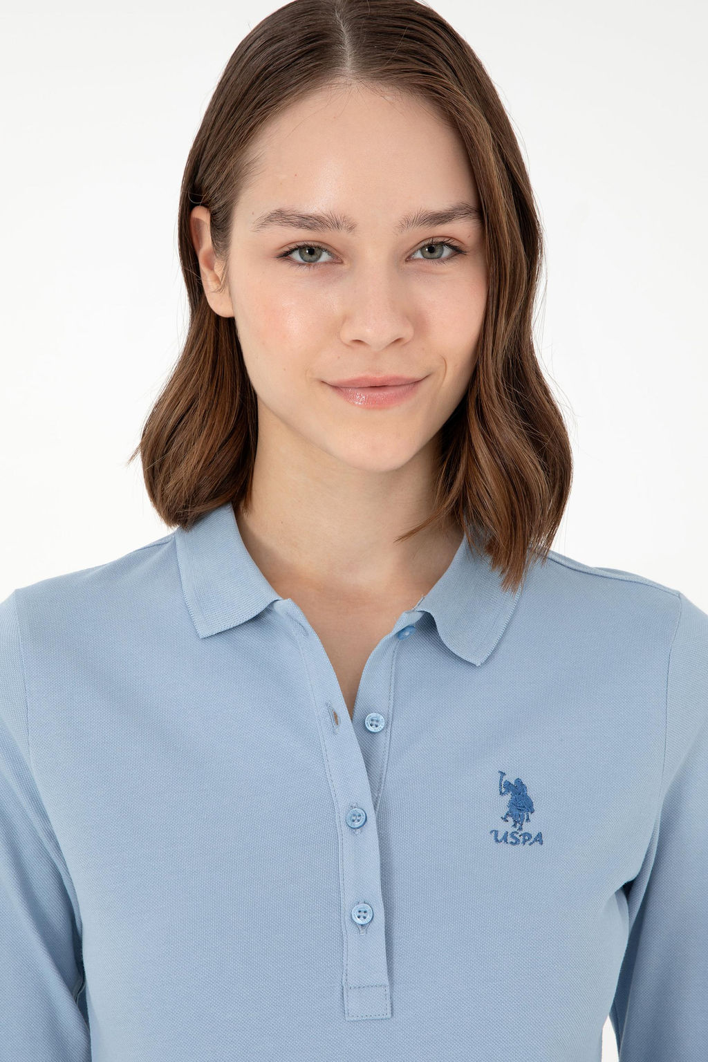 Женский голубой базовый свитшот - U.s. polo assn фото 2