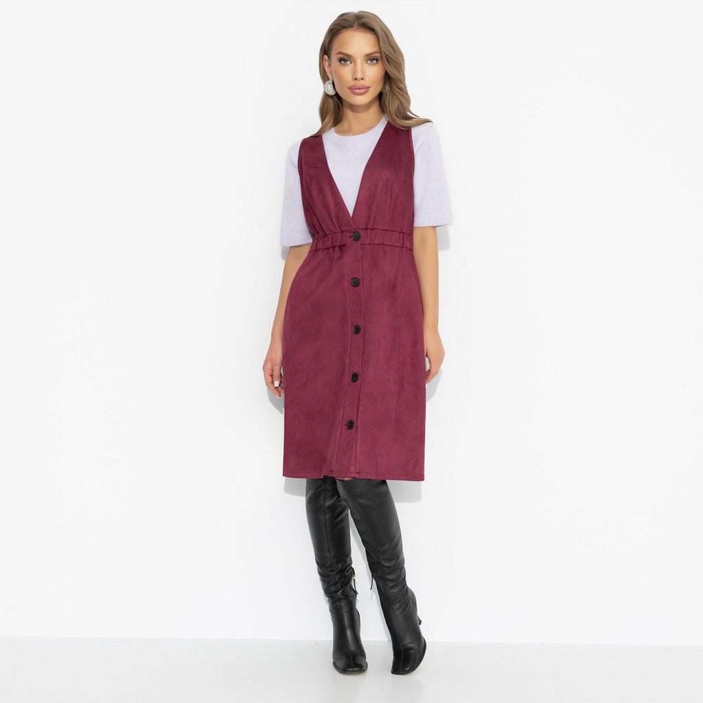 Сарафан из мягкой экозамши, Магическая сила (бордо) - Charutti фото 2