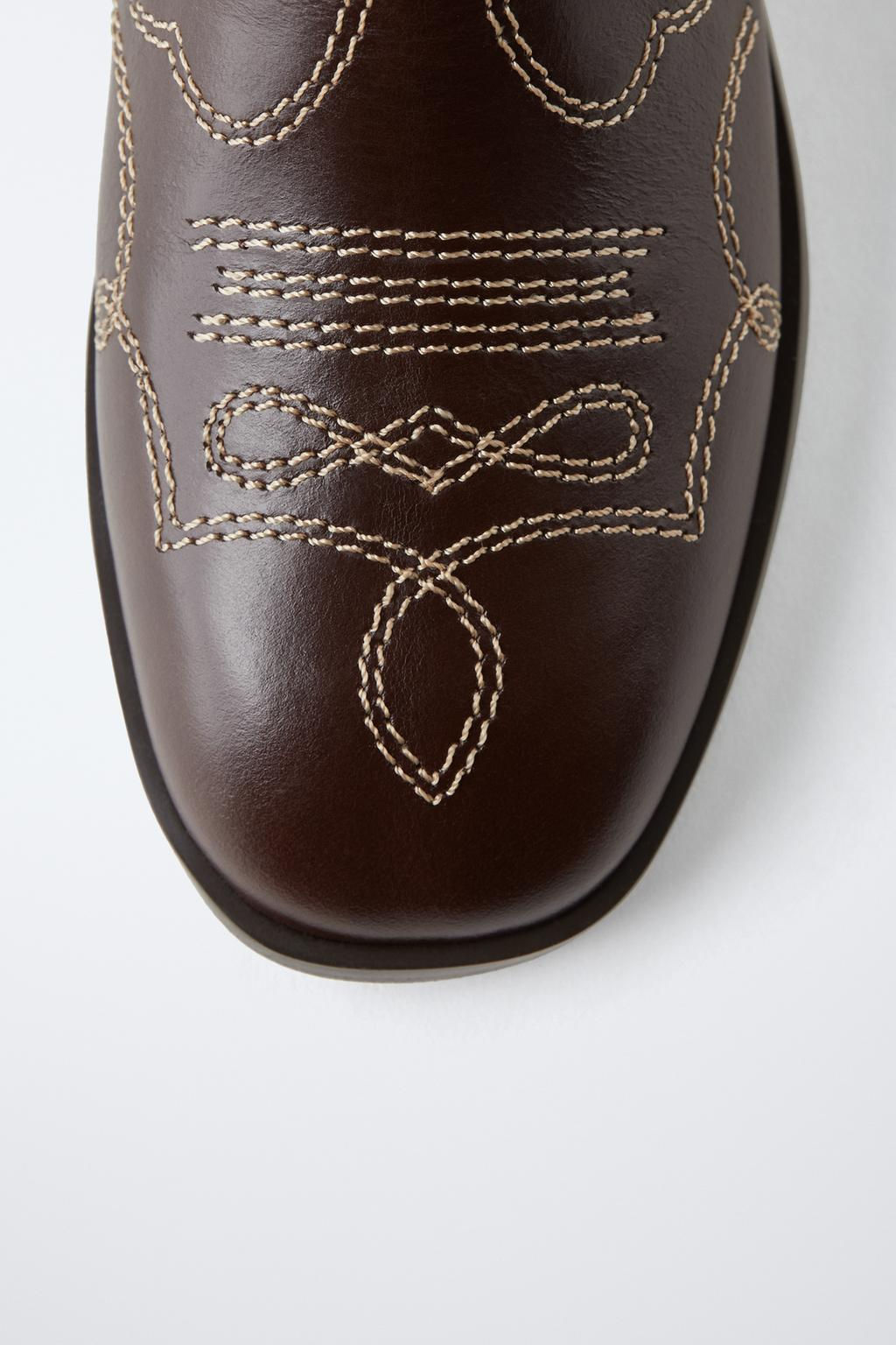 LEATHER COWBOY BOOTS - Zara фото 6
