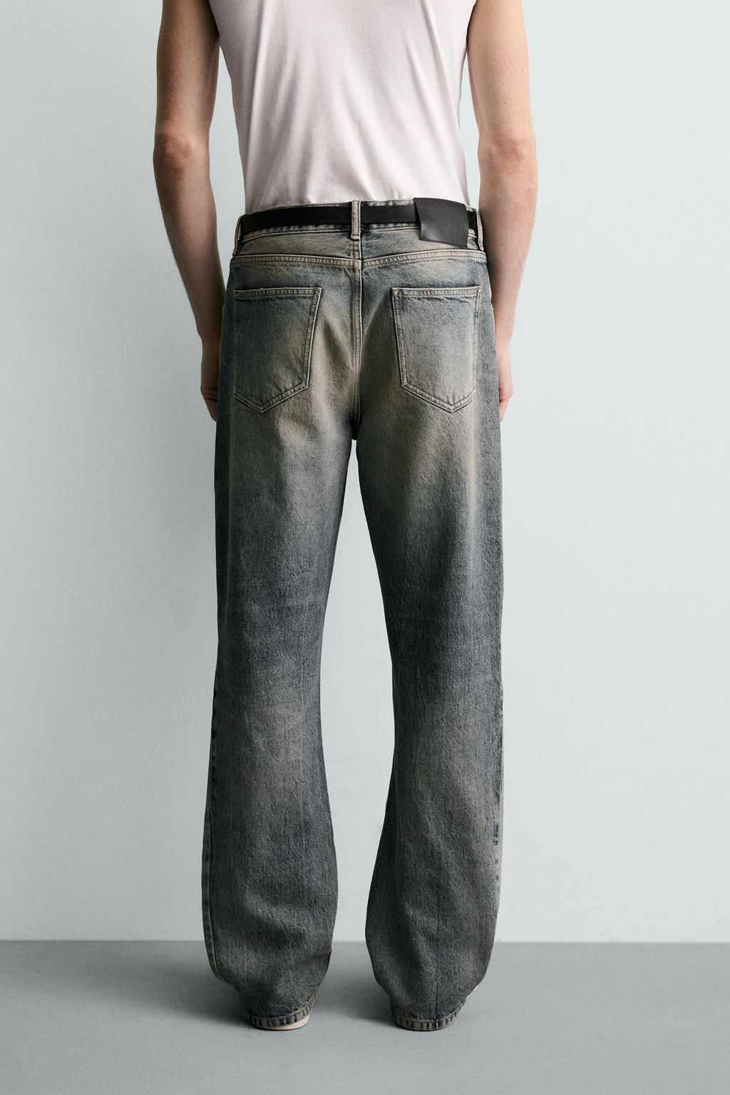 JEANS FLARE FIT LAVADO MANCHAS / Azul tinta - Zara фото 3