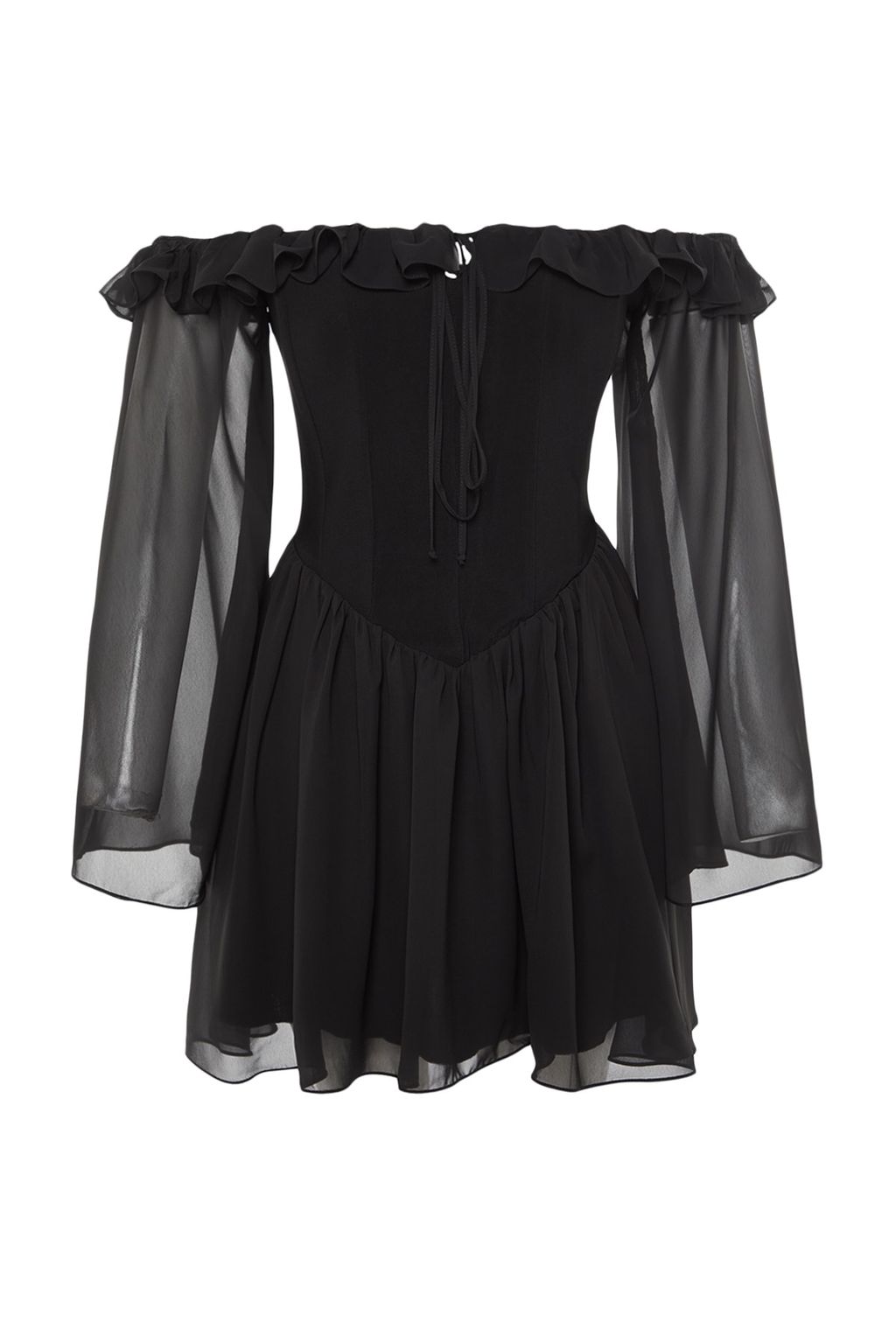 TRENDYOLMILLA Bridal Ekru A-Kesim Astarl? Volanl? Dokuma Sifon K?sa Dugun/Nikah S?k Abiye Elbise TPRSS23EL00096 фото 14