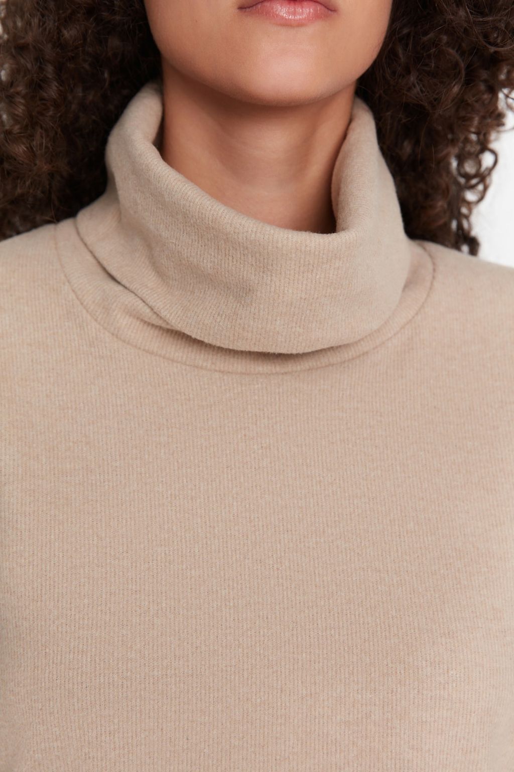 Vizon Bal?kc? Yaka Shift/Duz Mini Selanik Uzun Kollu Orme Elbise TWOAW20EL1110