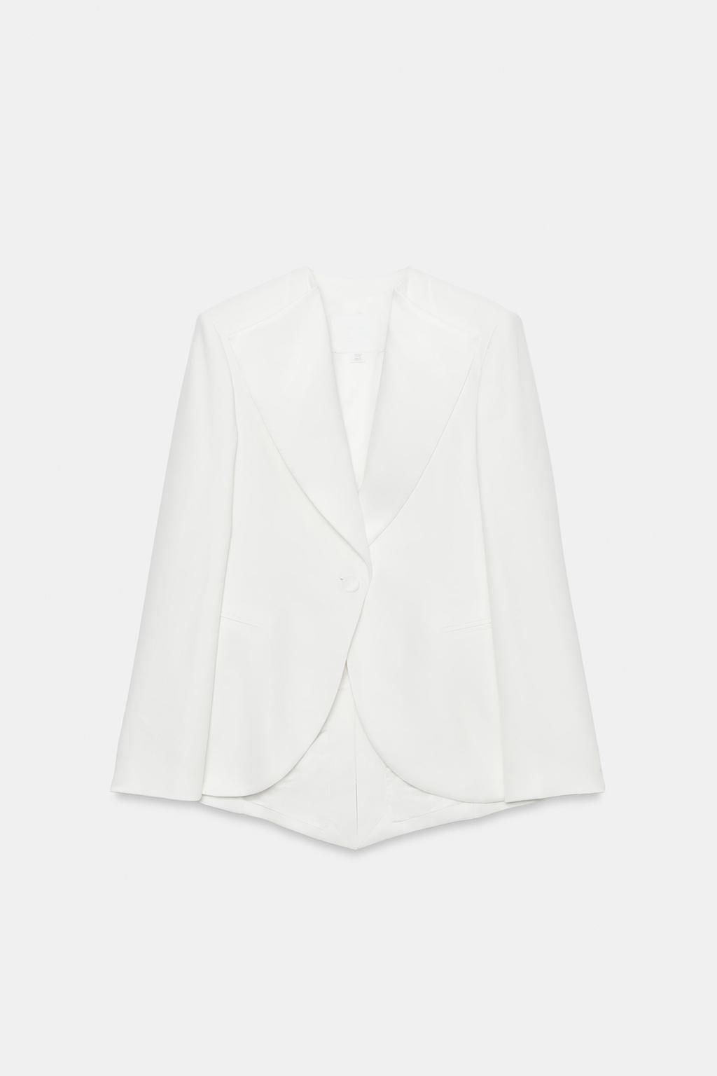 ZW COLLECTION TUXEDO-STYLE LINEN BLEND BLAZER - Zara фото 5