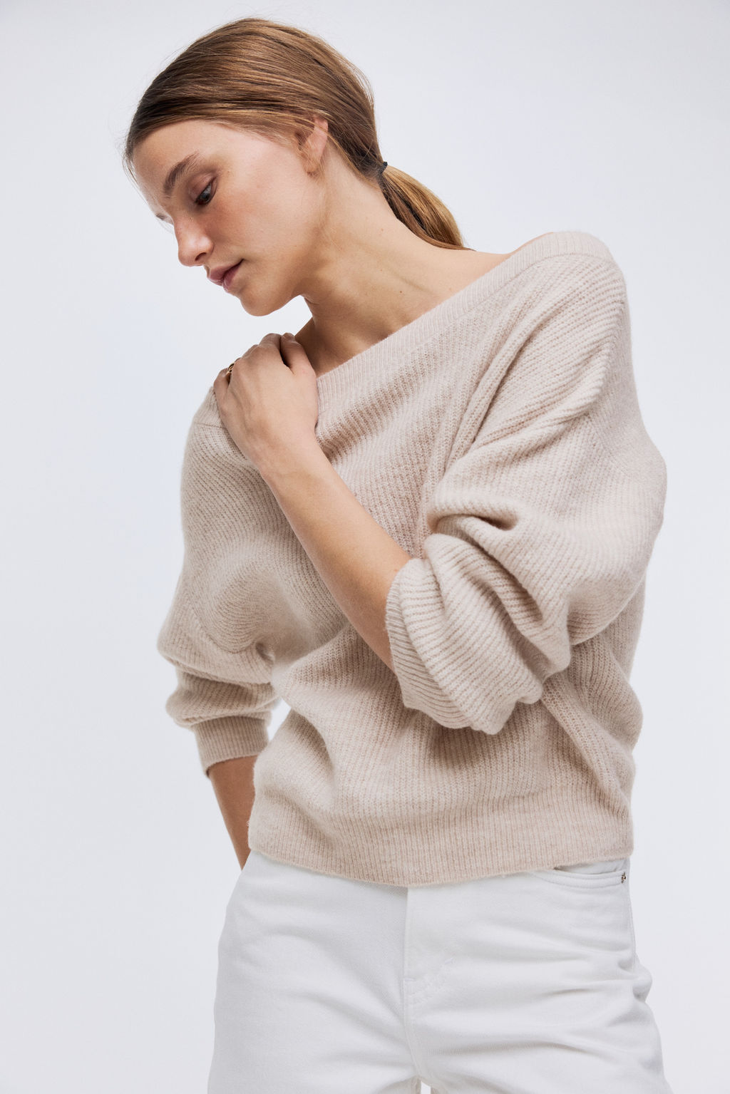 Jersey oversize con escote barco - H&m фото 7