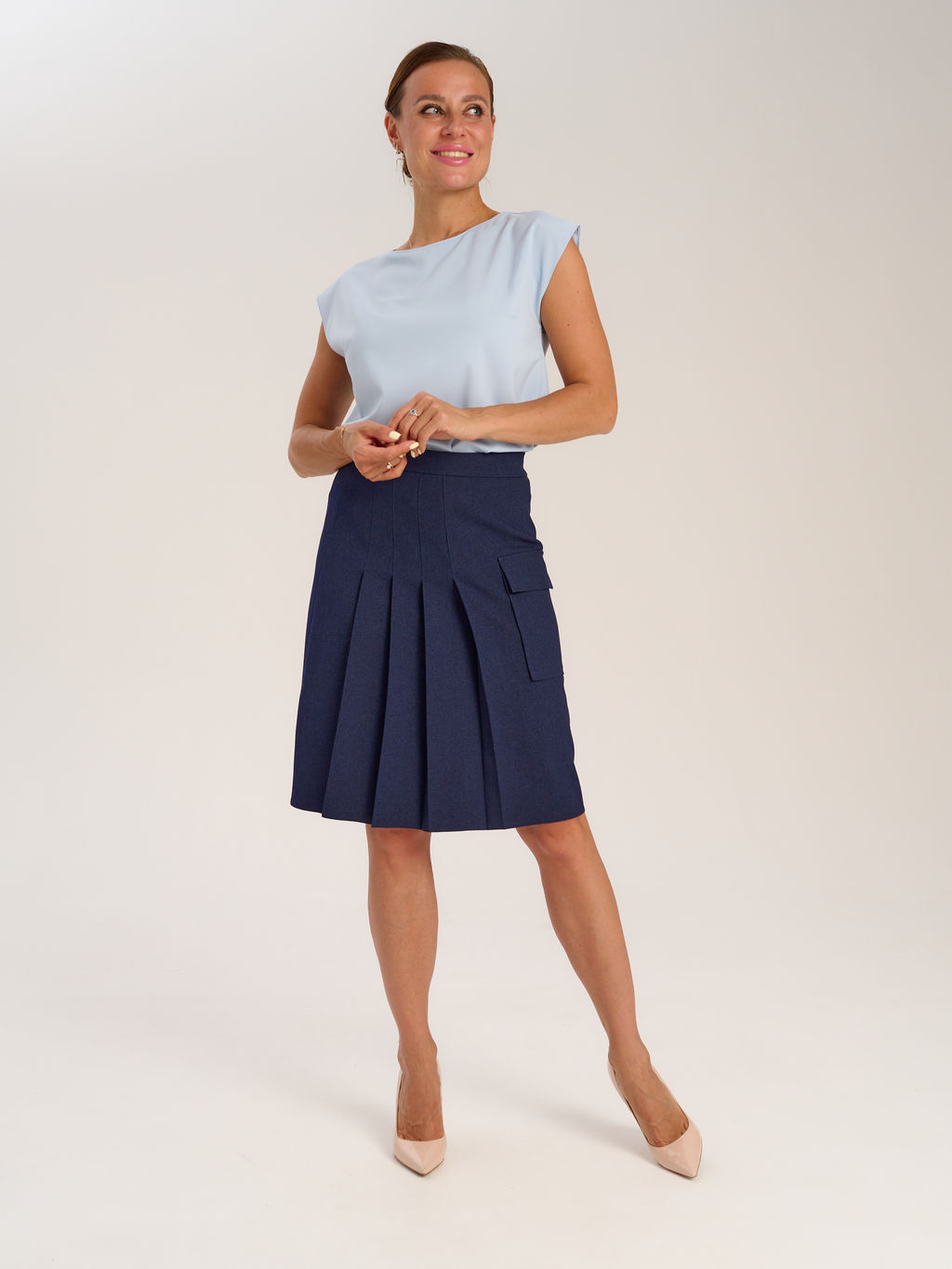 юбка из костюмной ткани с добавлением шерсти - Трика фото 2