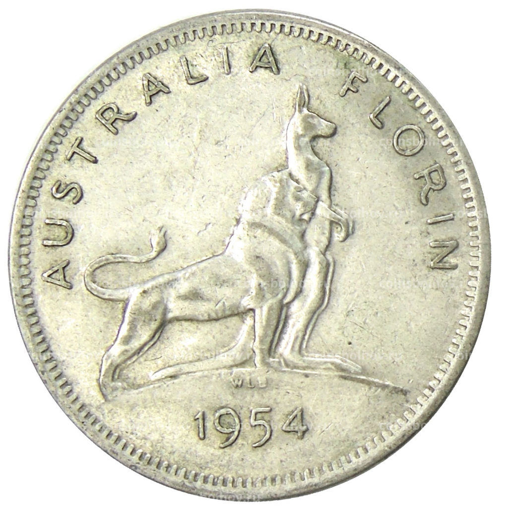1 флорин (2 шиллинга) 1954 года Австралия  Королевский визит Елизаветы II