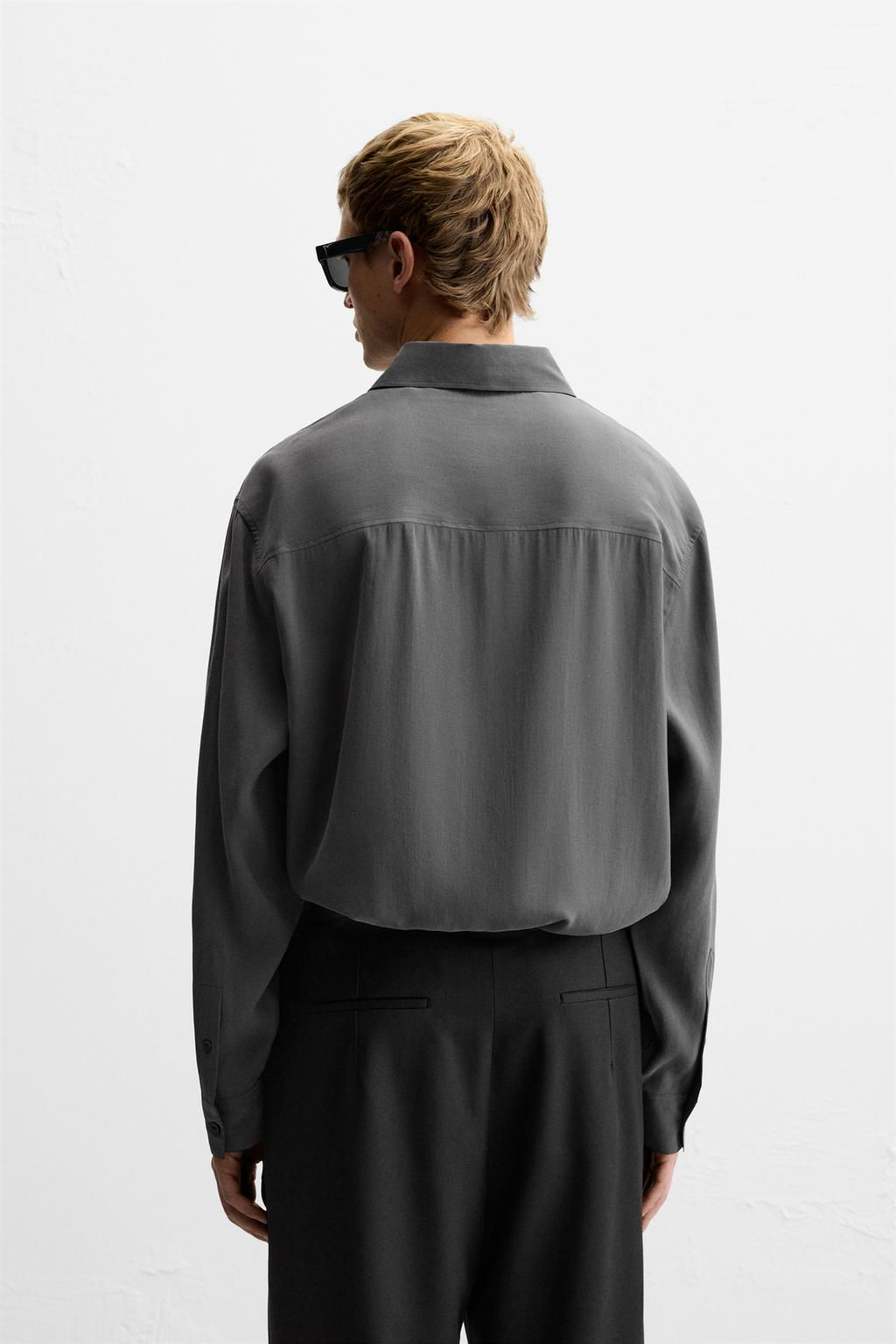FLOWING MODAL BLEND SHIRT - Zara фото 12