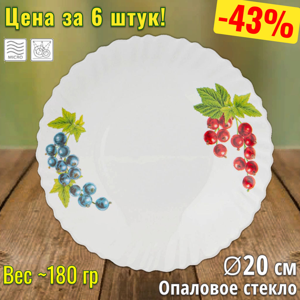 Цена за 6 шт. ТАРЕЛКА ДЕСЕРТНАЯ AGNESS BERRY MOOD 20СМ  фото 4