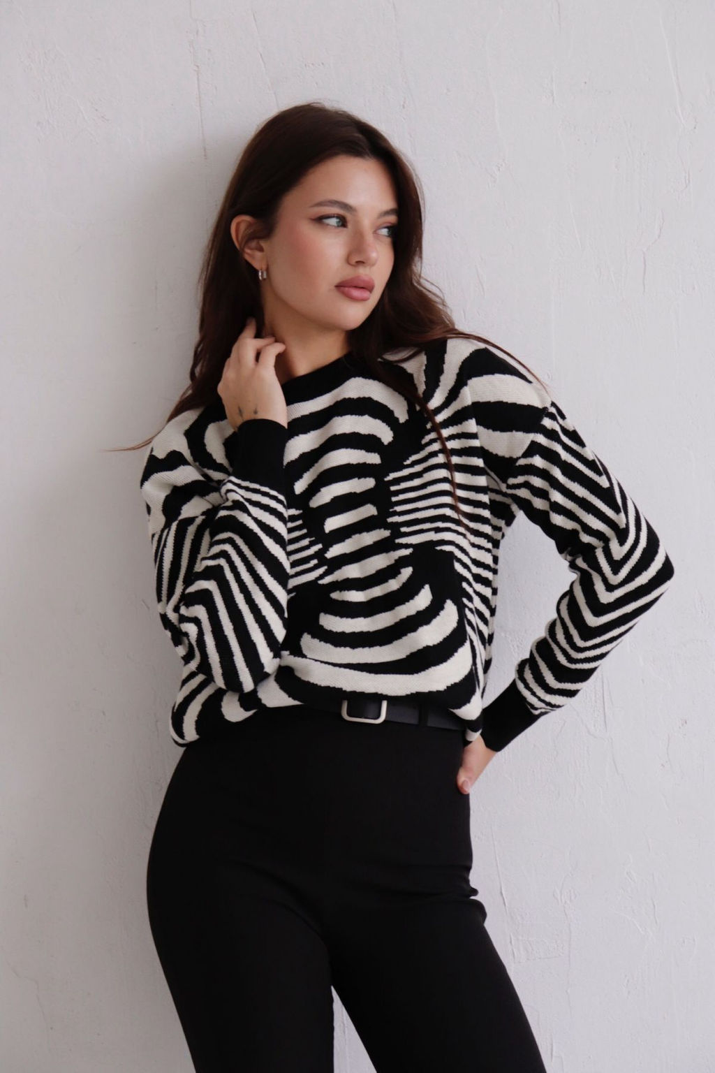 10446 Джемпер чёрно-белый - Martichelli фото 11