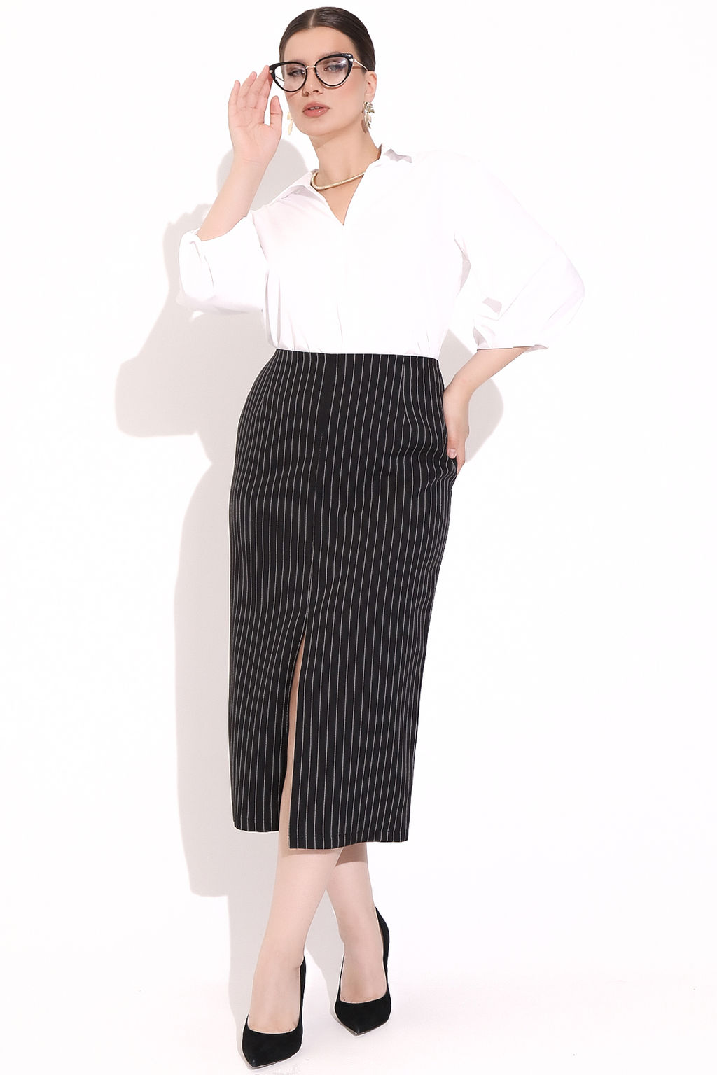 Юбка Фабия (полоска черная) - Эльза фото 6