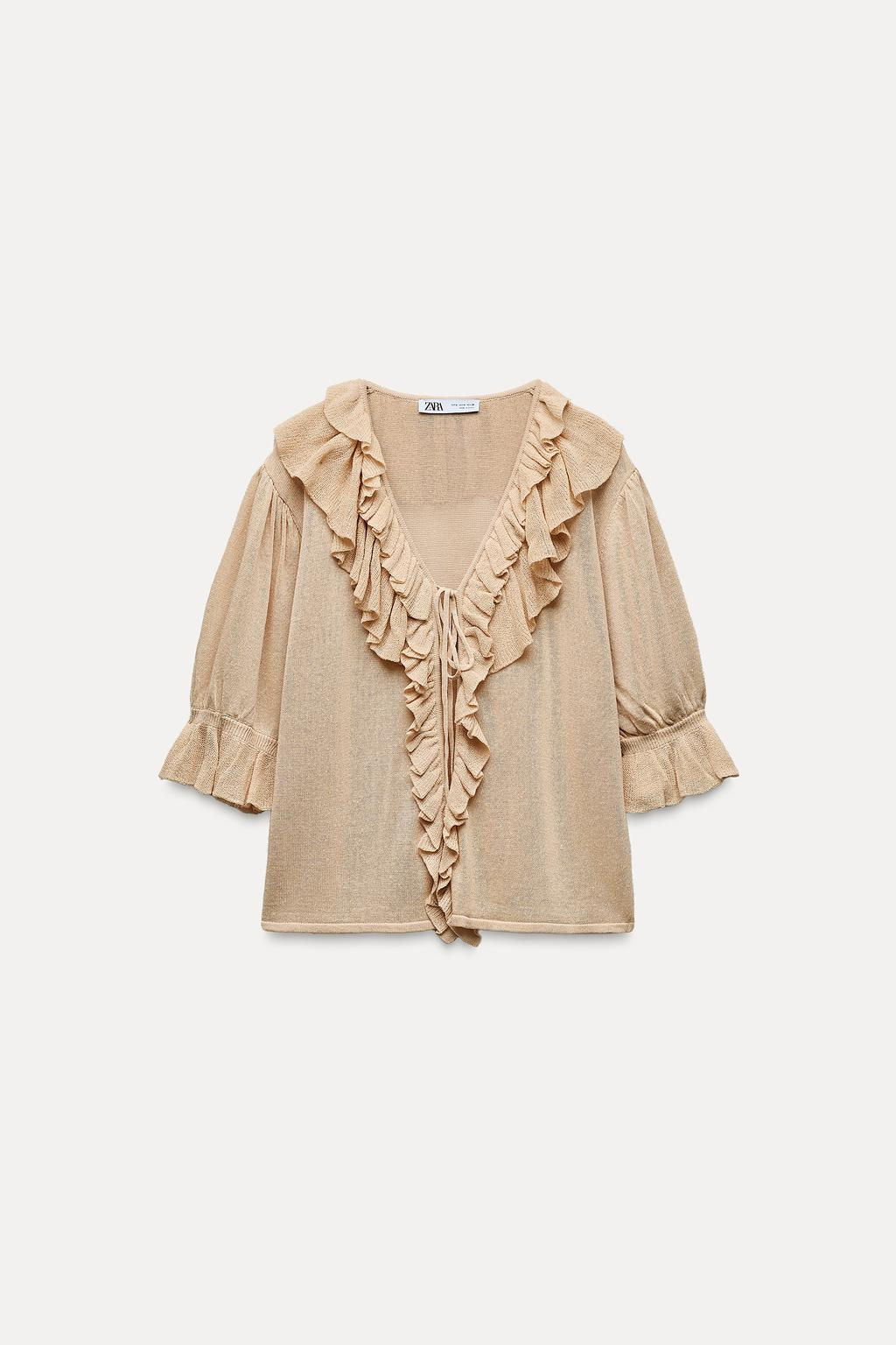 RUFFLED KNIT TOP
