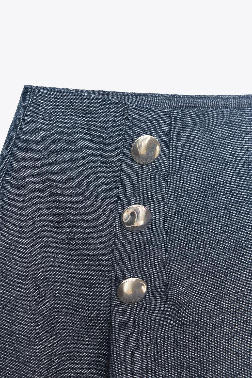 BUTTON DETAIL BERMUDA SHORTS IN A LINEN BLEND - Zara фото 9