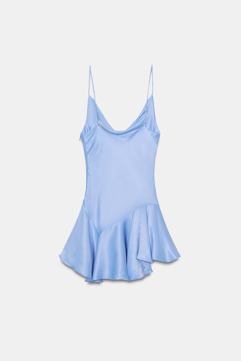 SHORT SATIN DRESS WITH ASYMMETRIC HEM - Zara фото 6