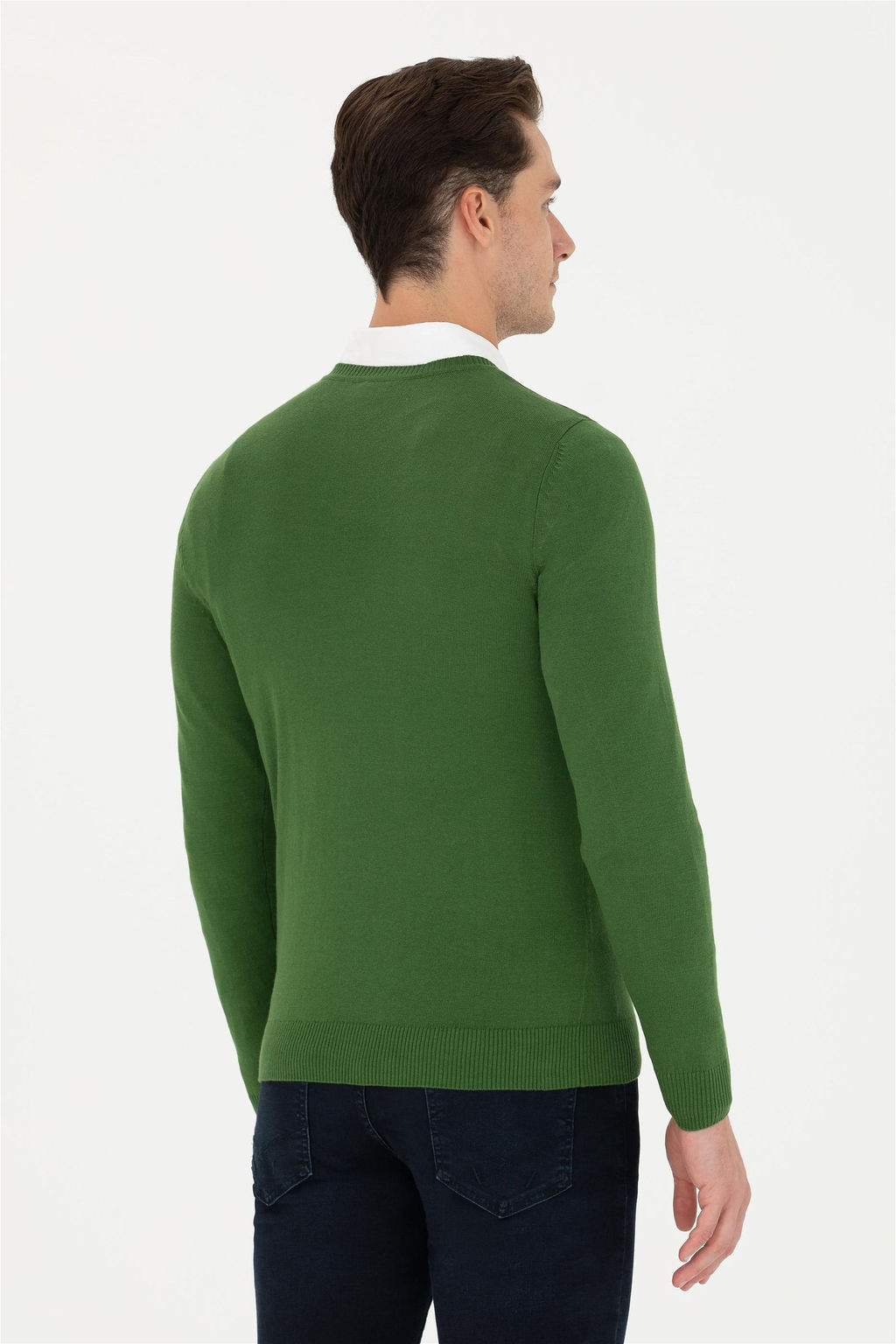 Мужской зеленый базовый свитер - U.s. polo assn фото 5