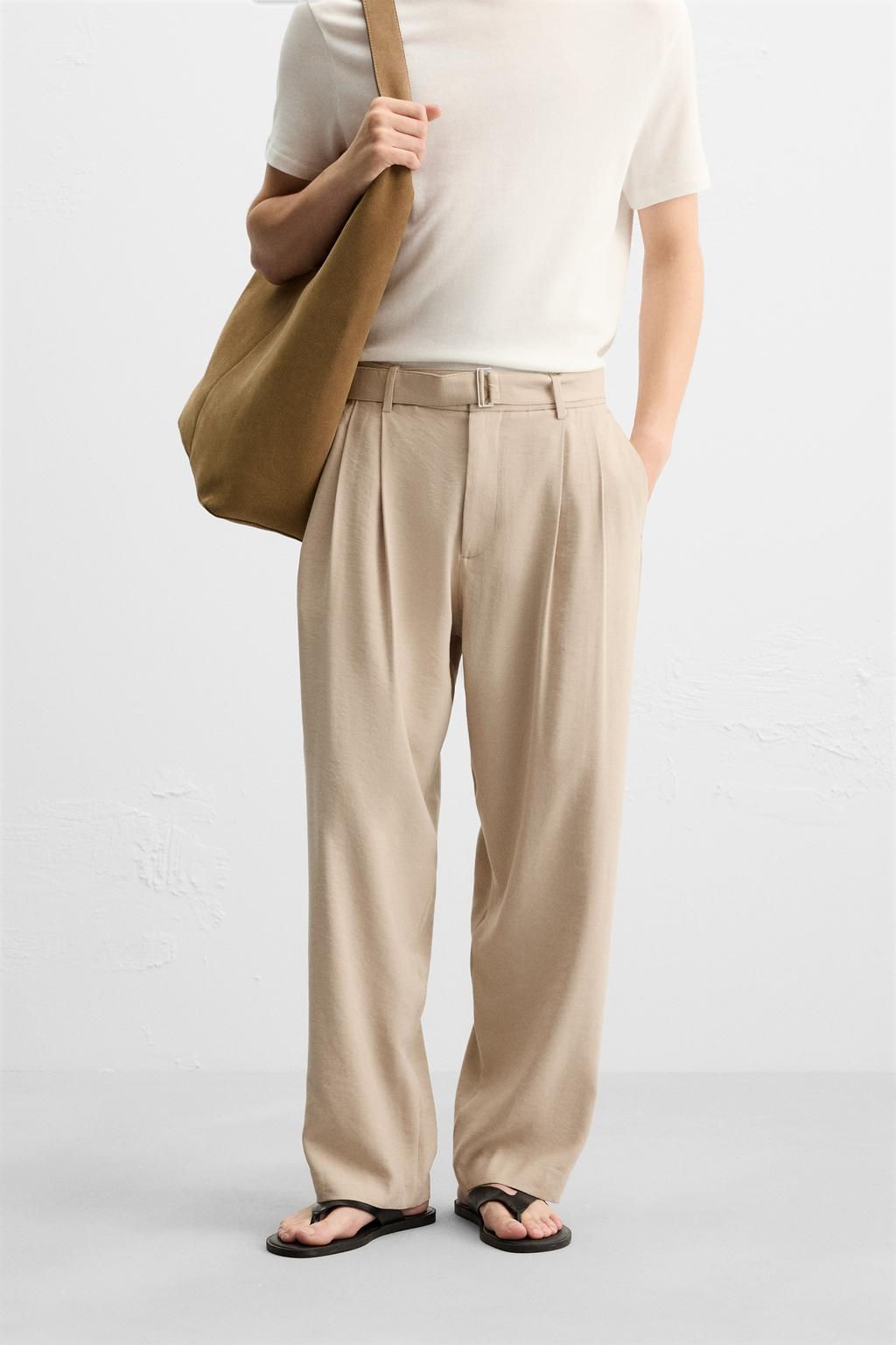 PLEATED TROUSERS WITH BELT - Zara фото 12