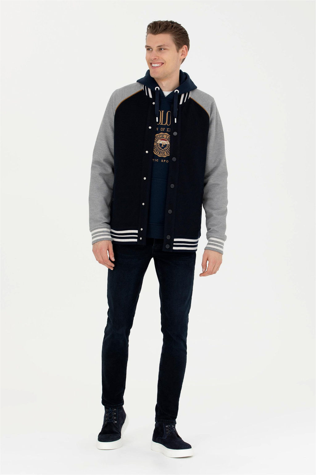 Мужской темно-синий вязаный кардиган - U.s. polo assn фото 11