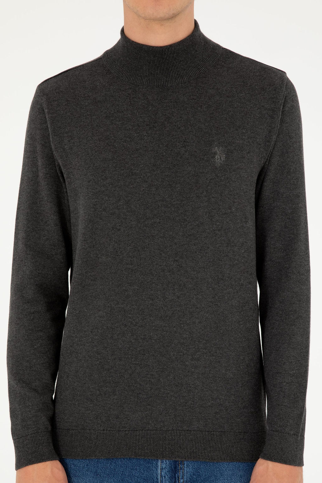 Мужской базовый свитер антрацитового меланжа Неожиданная скидка в корзине - U.s. polo assn фото 6