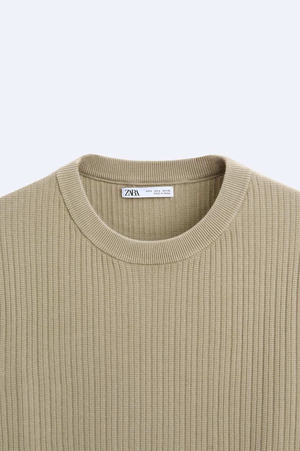 RIBBED KNIT T-SHIRT - Zara фото 9