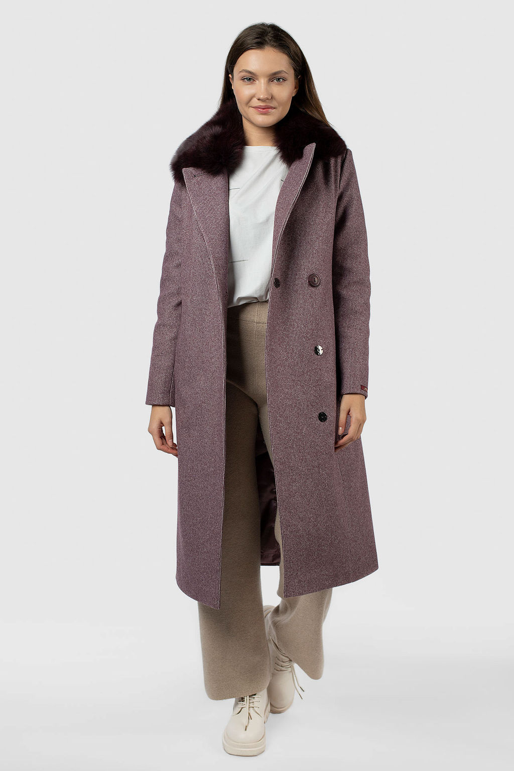 Мех натуральный (песец) Пальто утепленное Термофинн 100 г - El podio фото 5