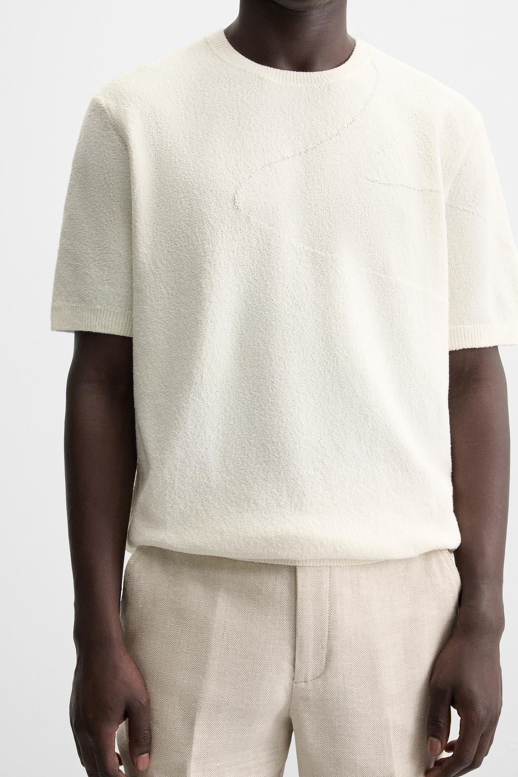 WAVE JACQUARD KNITTED T-SHIRT - Zara фото 6