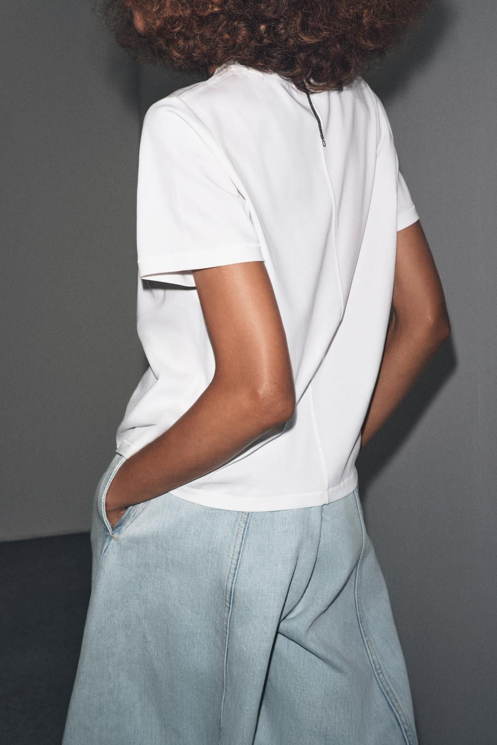 MERCERISED COTTON T-SHIRT - Zara фото 4