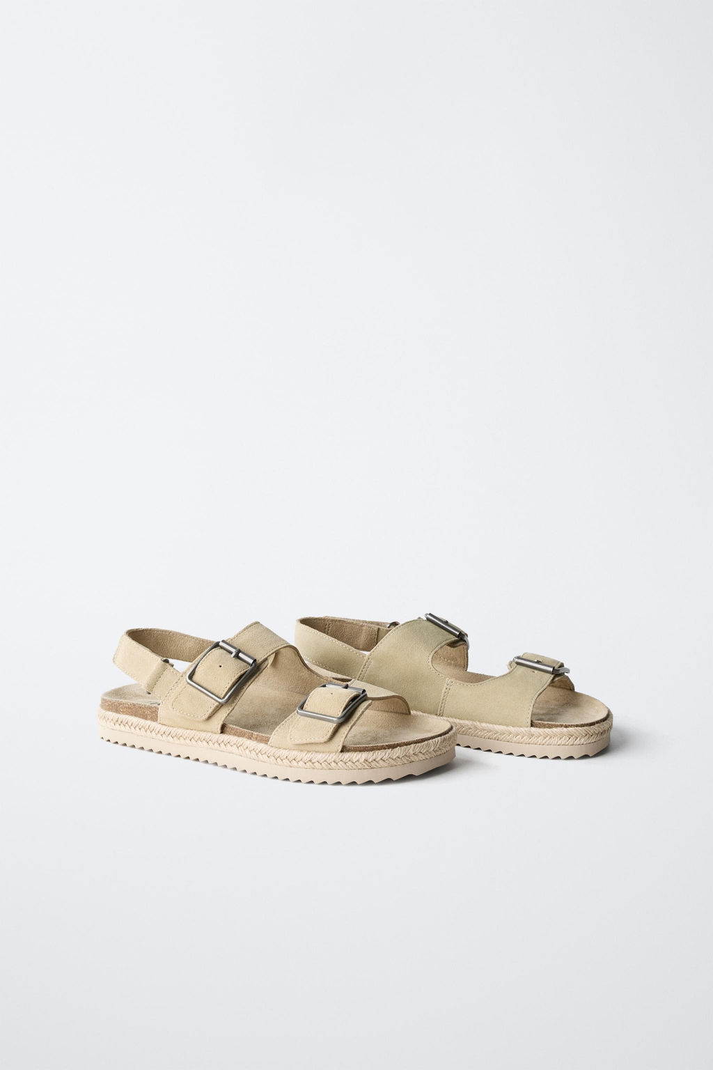 LEATHER SANDALS WITH JUTE BUCKLES - Zara фото 2