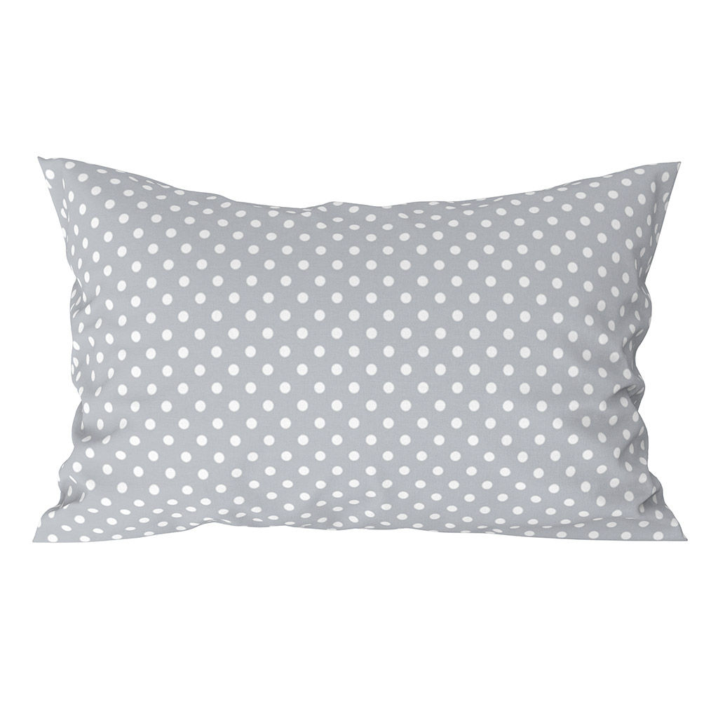 Наволочка 40х60см "Горошек, серый", с клапаном-запахом, бязь "Комфорт" 121г/м2, хлопок 100%, упаковка ПП 22х30см, "Домашняя мода" (Россия)